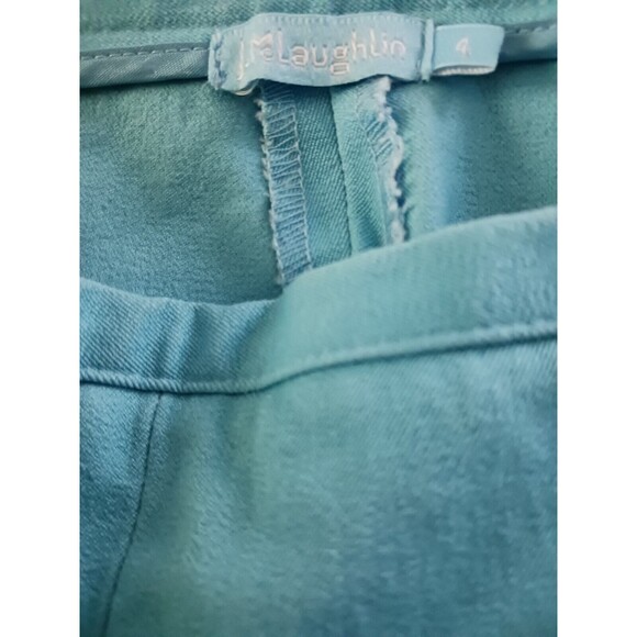 J Mclaughlin Pants Women's 4 Light Baby Blue Cotton Crop Casual Ankle Side Zip - Picture 2 of 11